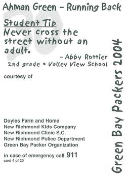 2004 Green Bay Packers Police - Doyles Farm & Home,New Richmond Kids Co.,New Richmond Clinic S.C,New Richmond Police Department #4 Ahman Green Back