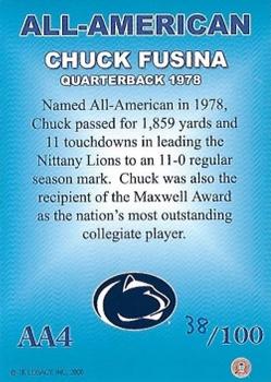 2007 TK Legacy Penn State Nittany Lions - All-American Autographs #AA4 Chuck Fusina Back