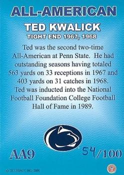 2007 TK Legacy Penn State Nittany Lions - All-American Autographs #AA9 Ted Kwalick Back