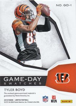 2019 Panini Limited - Game Day Swatches #GD-1 Tyler Boyd Back