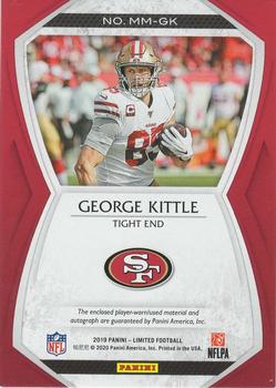2019 Panini Limited - Material Monikers #MM-GK George Kittle Back