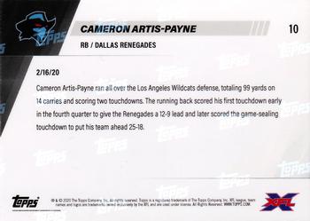 2020 Topps Now XFL #10 Cameron Artis-Payne Back