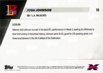 2020 Topps Now XFL #18 Josh Johnson Back