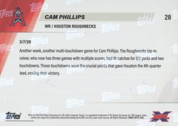 2020 Topps Now XFL #28 Cam Phillips Back
