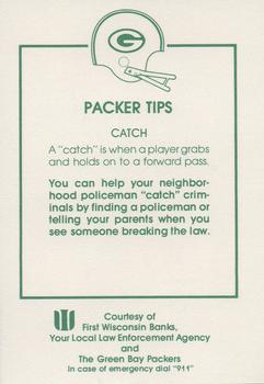 1983 Green Bay Packers Police - First Wisconsin Banks, Your Local Law Enforcement Agency #NNO Paul Coffman Back