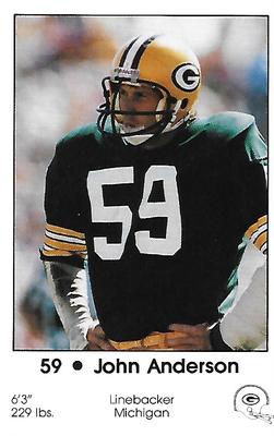 1984 Green Bay Packers Police - First Wisconsin Banks, Your Local Law Enforcement Agency #3 John Anderson Front