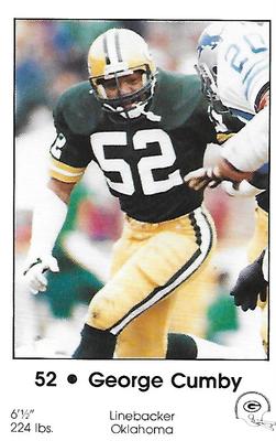 1984 Green Bay Packers Police - First Wisconsin Banks, Your Local Law Enforcement Agency #22 George Cumby Front