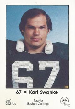 1984 Green Bay Packers Police - First Wisconsin Banks, Your Local Law Enforcement Agency #7 Karl Swanke Front