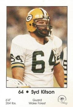 1984 Green Bay Packers Police - First Wisconsin Banks, Your Local Law Enforcement Agency #24 Syd Kitson Front