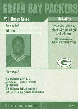 2002 Green Bay Packers Police - New Richmond Clinic S.C., GTK Service-Towing and Lockouts, Kids Company, New Richmond Police Department #1 Ahman Green Back