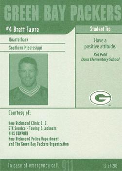 2002 Green Bay Packers Police - New Richmond Clinic S.C., GTK Service-Towing and Lockouts, Kids Company, New Richmond Police Department #2 Brett Favre Back