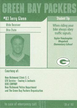 2002 Green Bay Packers Police - New Richmond Clinic S.C., GTK Service-Towing and Lockouts, Kids Company, New Richmond Police Department #20 Terry Glenn Back