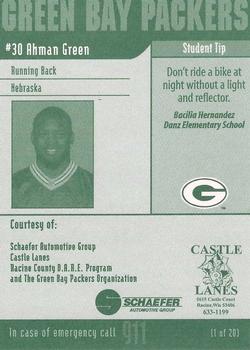 2002 Green Bay Packers Police - Racine County D.A.R.E. Program #1 Ahman Green Back