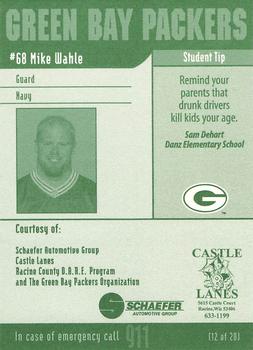 2002 Green Bay Packers Police - Racine County D.A.R.E. Program #12 Mike Wahle Back