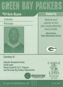 2002 Green Bay Packers Police - Racine County D.A.R.E. Program #14 Nate Wayne Back