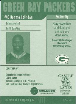 2002 Green Bay Packers Police - Racine County D.A.R.E. Program #17 Vonnie Holliday Back