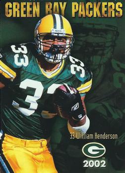 2002 Green Bay Packers Police - Racine County D.A.R.E. Program #18 William Henderson Front