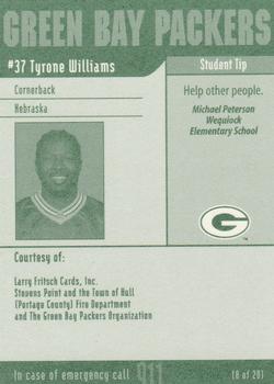 2002 Green Bay Packers Police - Larry Fritsch Cards,Stevens Point and the Town of Hull (Portage County) Fire Dept. #8 Tyrone Williams Back
