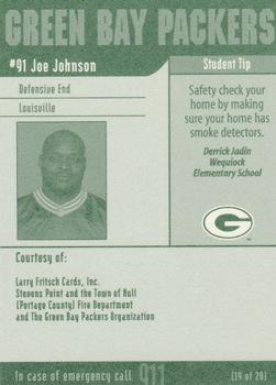2002 Green Bay Packers Police - Larry Fritsch Cards,Stevens Point and the Town of Hull (Portage County) Fire Dept. #19 Joe Johnson Back