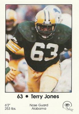1985 Green Bay Packers Police - First Wisconsin Banks, Brookfield Police #3 Terry Jones Sr. Front