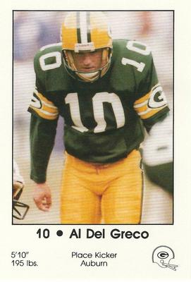1985 Green Bay Packers Police - First Wisconsin Banks, Brookfield Police #9 Al Del Greco Front