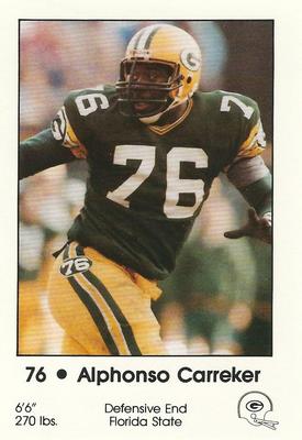 1985 Green Bay Packers Police - First Wisconsin Banks, Brookfield Police #21 Alphonso Carreker Front