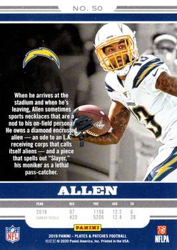 2019 Panini Plates & Patches - Blue #50 Keenan Allen Back