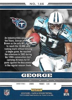 2019 Panini Plates & Patches - Blue #146 Eddie George Back