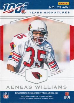 2019 Panini Plates & Patches - 100 Years Signatures #YS-AWI Aeneas Williams Back