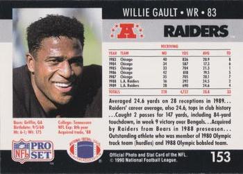 1990-91 Pro Set Super Bowl XXV Binder - Super Bowl XXV Raiders #153 Willie Gault Back