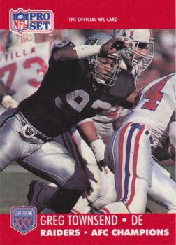 1990-91 Pro Set Super Bowl XXV Binder - Super Bowl XXV Raiders #158 Greg Townsend Front