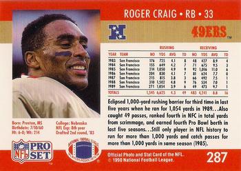 1990-91 Pro Set Super Bowl XXV Binder - Super Bowl XXV 49ers #287 Roger Craig Back