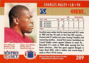 1990-91 Pro Set Super Bowl XXV Binder - Super Bowl XXV 49ers #289 Charles Haley Back