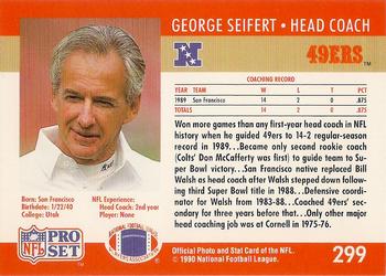 1990-91 Pro Set Super Bowl XXV Binder - Super Bowl XXV 49ers #299 George Seifert Back