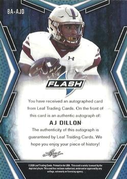 2020 Leaf Flash #BA-AJD AJ Dillon Back