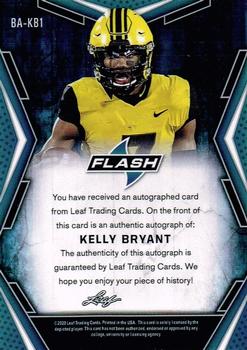 2020 Leaf Flash #BA-KB1 Kelly Bryant Back
