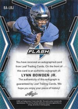 2020 Leaf Flash #BA-LBJ Lynn Bowden Jr. Back