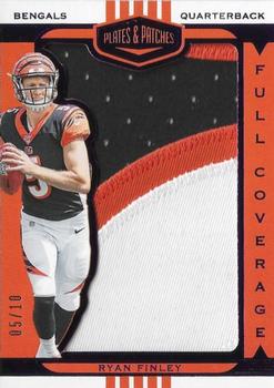 2019 Panini Plates & Patches - Full Coverage Relics Purple #FC6 Ryan Finley Front