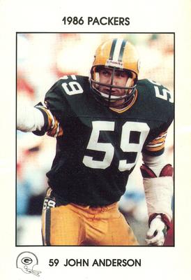 1986 Green Bay Packers Police - First Interstate Bank, Sheboygan Co. Sheriff's Dept #NNO John Anderson Front