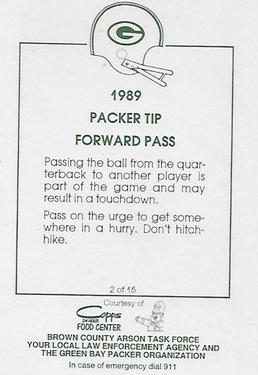 1989 Green Bay Packers Police - Copps Food Center, Brown County Arson Task Force #2 Don Majkowski Back