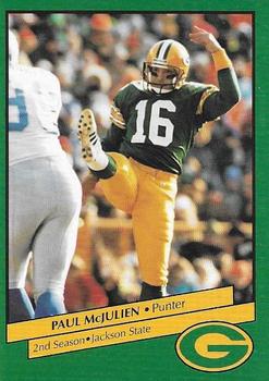 1992 Green Bay Packers Police - The Oshkosh Northwestern, Oshkosh Noon Kiwanis, The Athletes Foot, Oshkosh Police Department #12 Paul McJulien Front