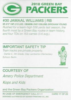 2018 Green Bay Packers Police - Amery Police Department #17 Jamaal Williams Back