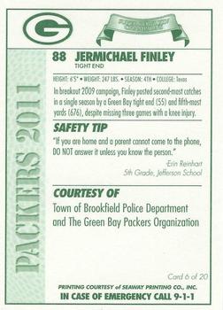 2011 Green Bay Packers Police - Town of Brookfield Police Department #6 Jermichael Finley Back