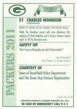 2011 Green Bay Packers Police - Town of Brookfield Police Department #16 Charles Woodson Back