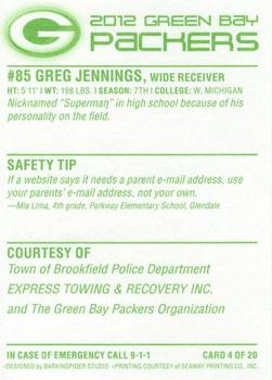 2012 Green Bay Packers Police - Town of Brookfield Police Department #4 Greg Jennings Back