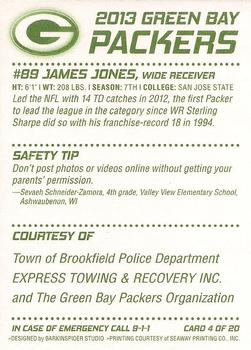 2013 Green Bay Packers Police - Town of Brookfield Police Department #4 James Jones Back