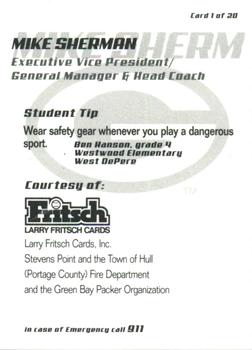 2003 Green Bay Packers Police - Larry Fritsch Cards,Stevens Point and the Town of Hull (Portage County) Fire Dept. #1 Mike Sherman Back