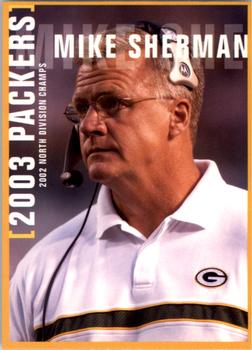2003 Green Bay Packers Police - Larry Fritsch Cards,Stevens Point and the Town of Hull (Portage County) Fire Dept. #1 Mike Sherman Front