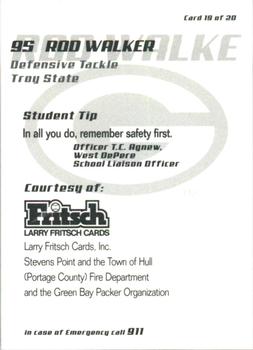 2003 Green Bay Packers Police - Larry Fritsch Cards,Stevens Point and the Town of Hull (Portage County) Fire Dept. #19 Rod Walker Back