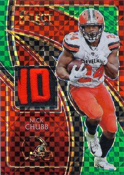 2019 Panini Select - Select Swatches Green Prizm #SS-49 Nick Chubb Front